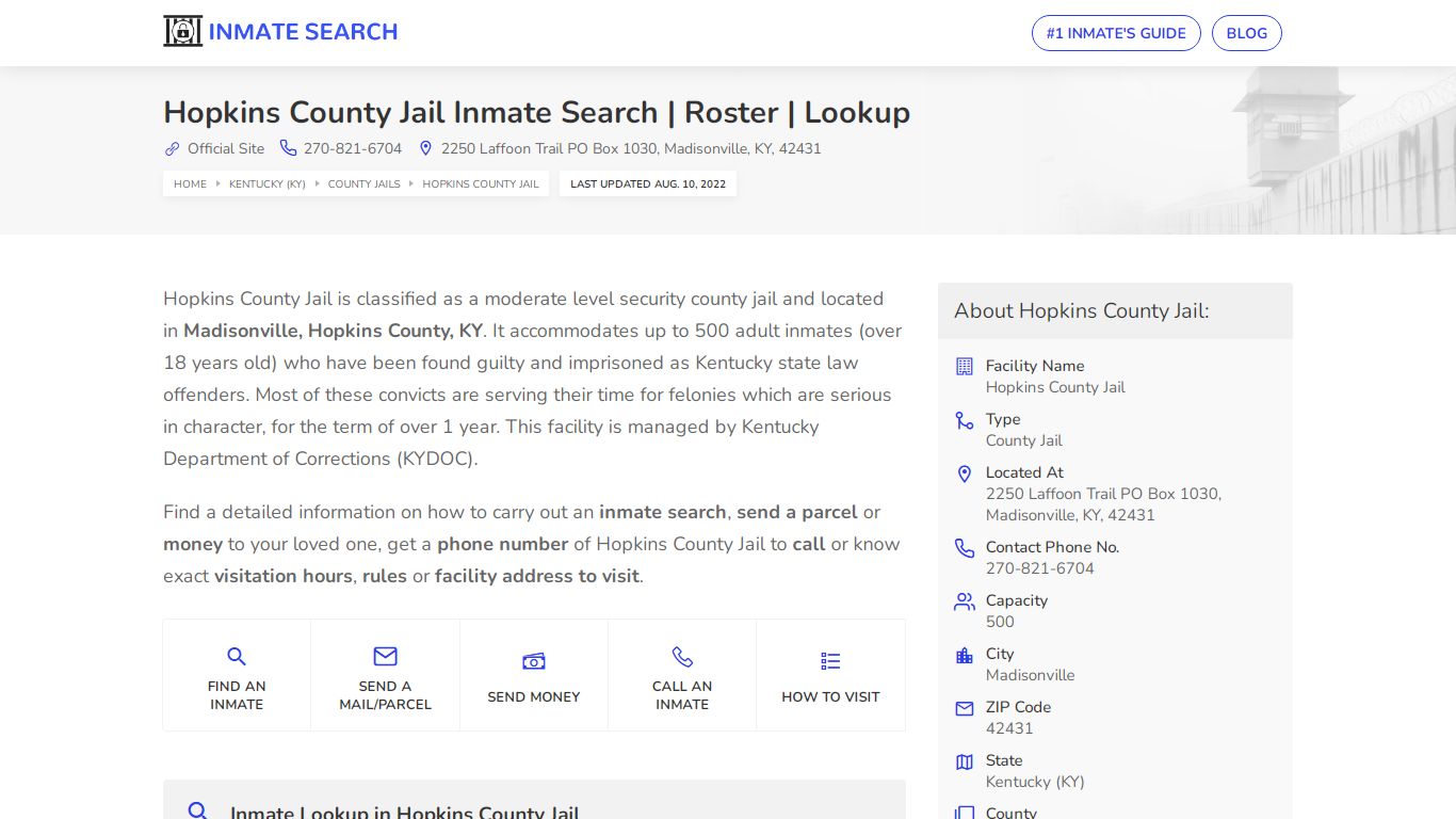 Hopkins County Jail Inmate Search | Roster | Lookup